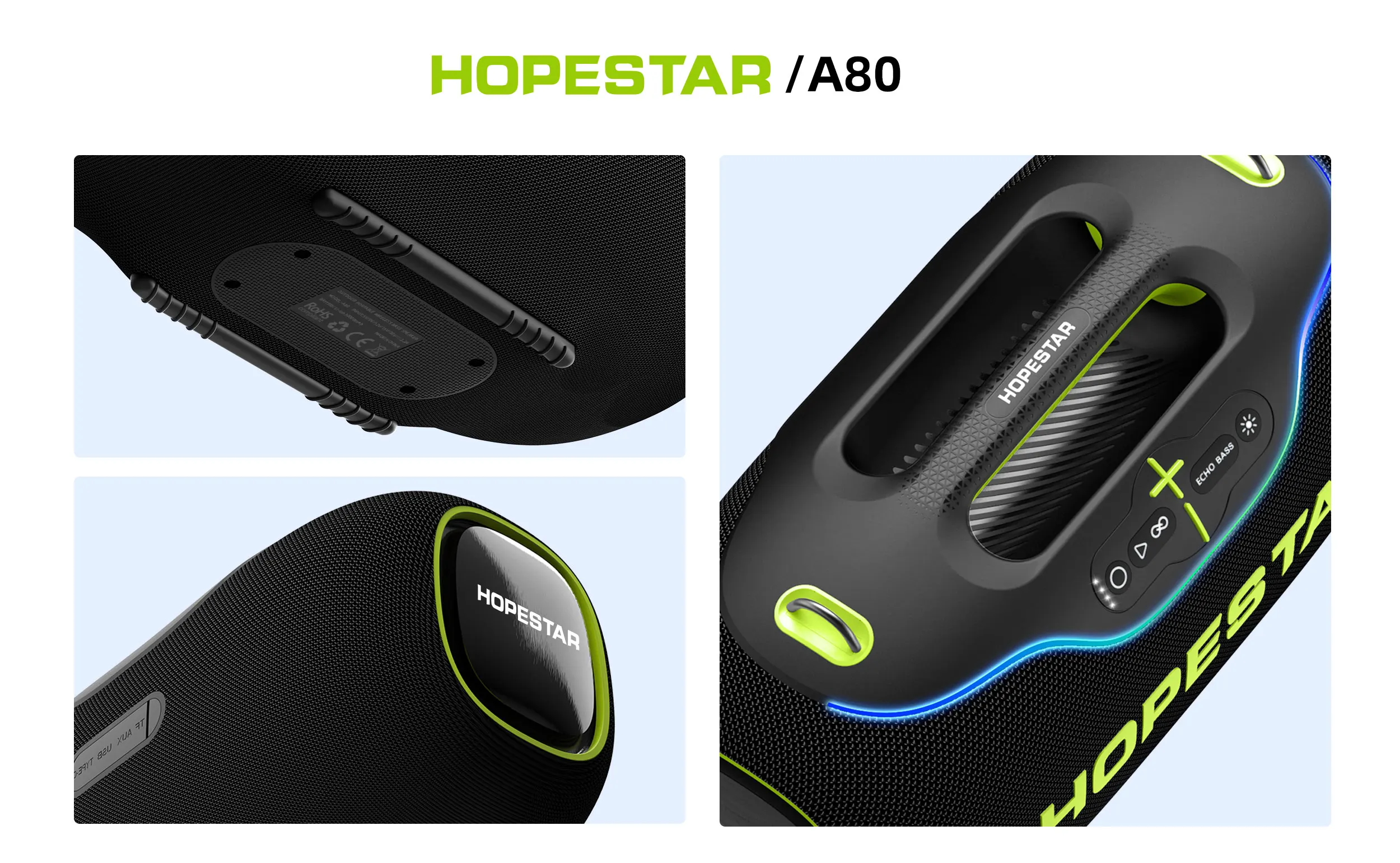 Hopestar Professional Pa Loudspeaker Dj Bass Speakers Outdoor Waterproof  Portable Subwoofer Wireless Karaoke Speaker With Mic