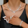 H  (necklace+Bracelet+Stud Earing+Ring)