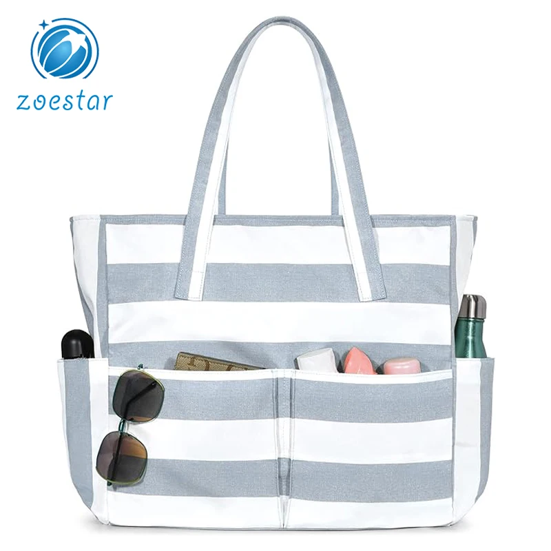 Wholesale Beach Tote Bags for Women Waterproof sand prevention Swim Pool Bag Large Capacity Beach Bag with Wet Pocket factory