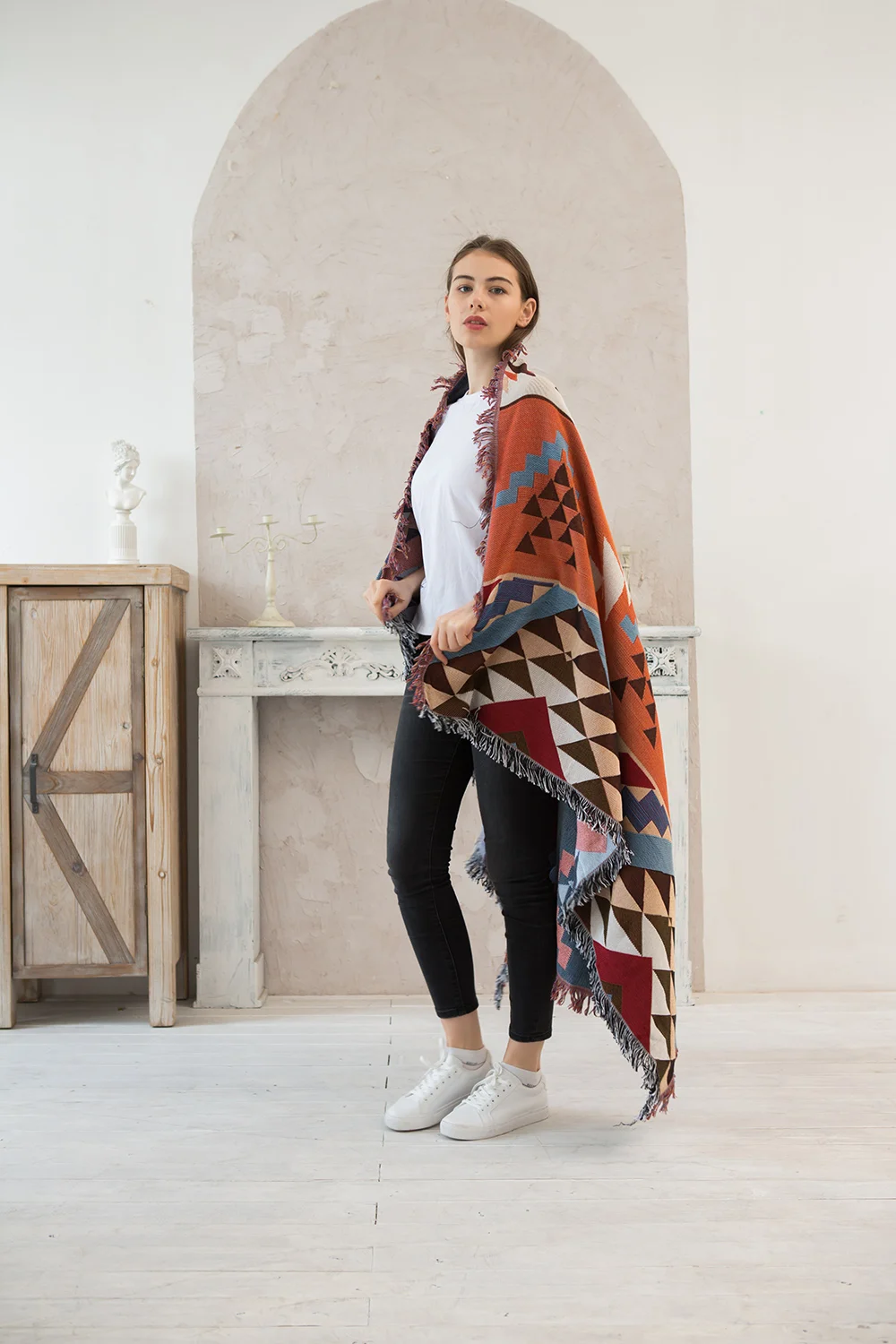 New Design Aztec Style Camping Knitted Blanket for Bed