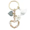 Er729-bianco cuore ritagliato con nappina-7,6*3 cm-11,23 g