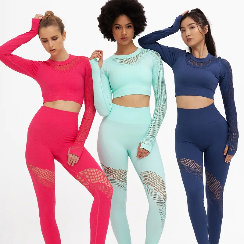 Seamless Women Yoga Set Gym Clothes 