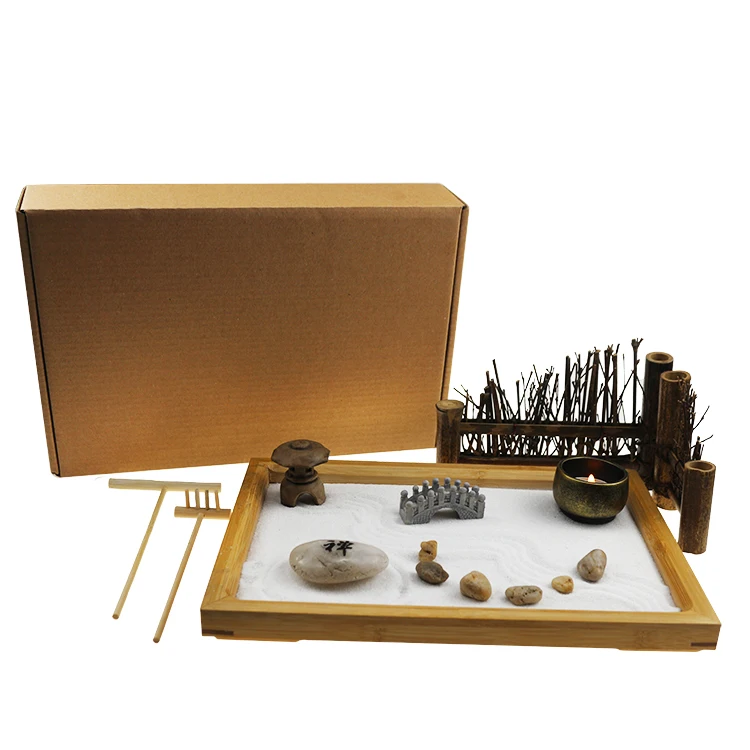 Zen Sand Rocks Rake Garden Kit Tabletop Gifts & Decor – Tatum & Shea