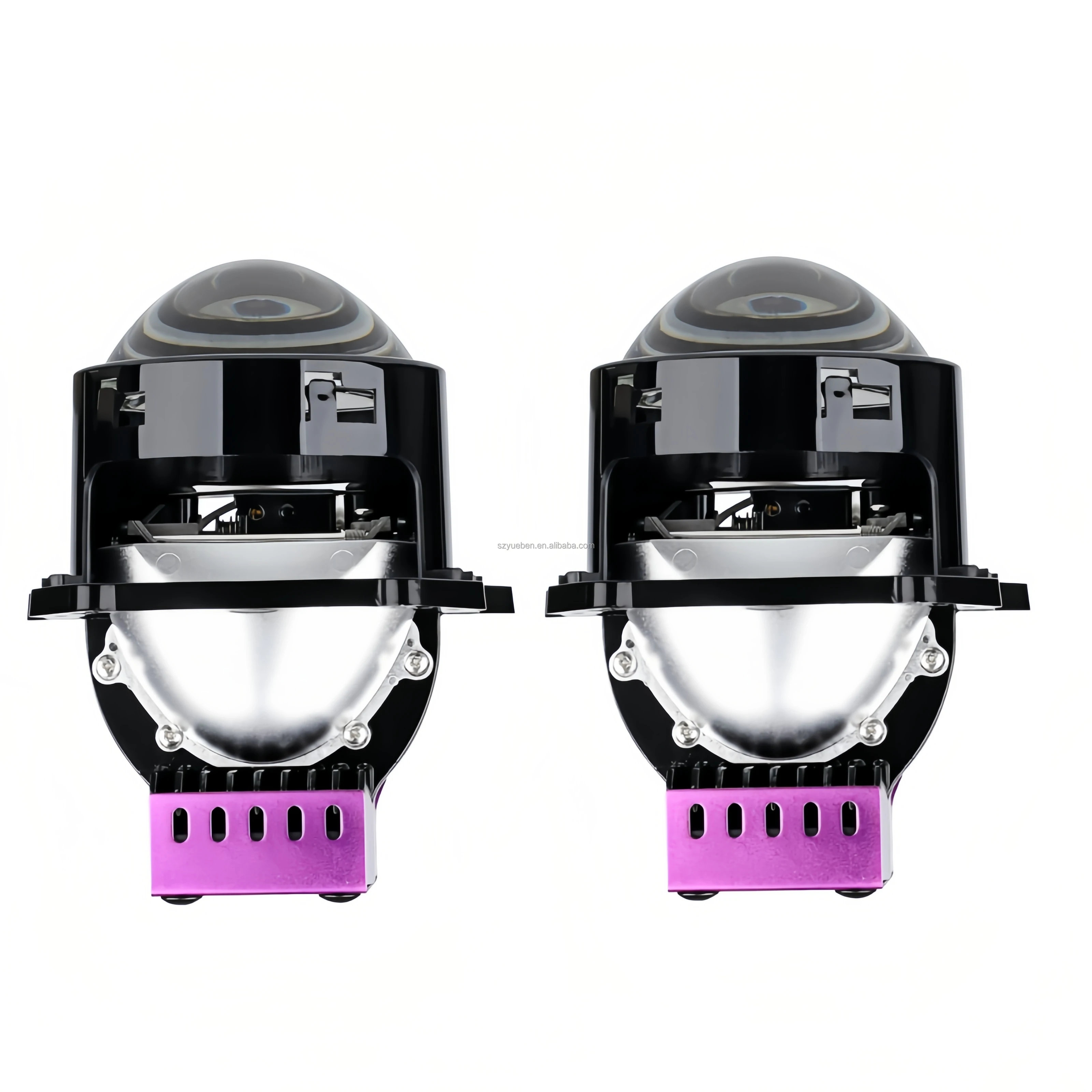 Factory 63W BiLED Projector Lens Dual Color Mini Driving Laser LED High/Low Beam Yellow/White for Honda Audi Corolla Civic Q5