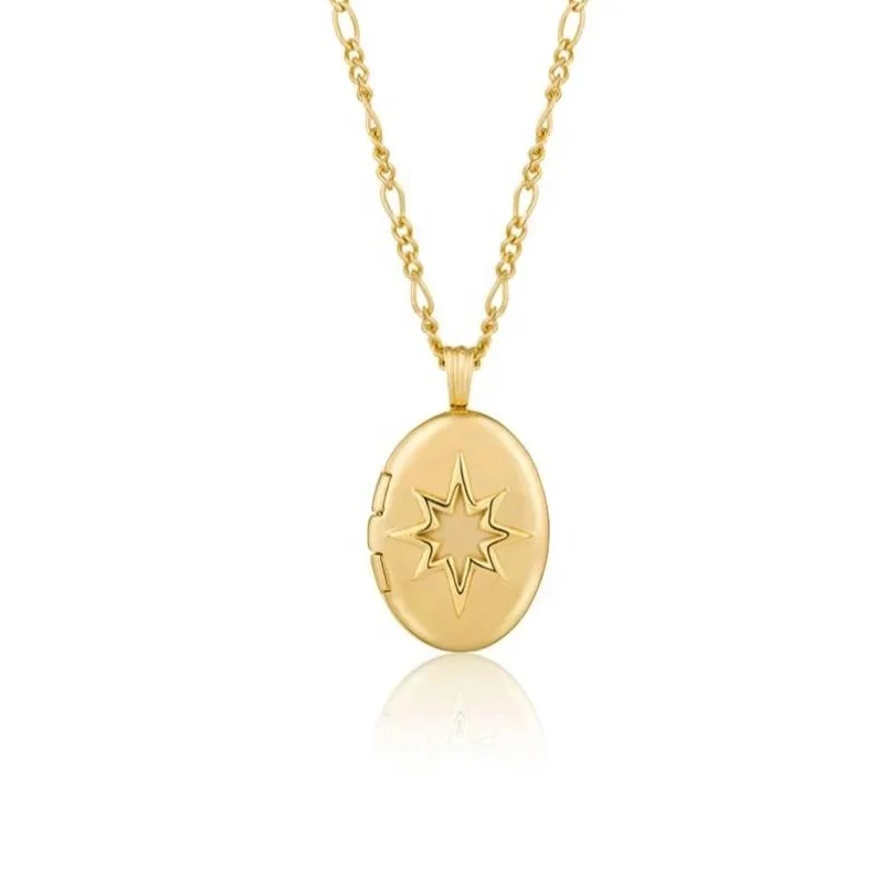 Gemnel 925 Silver 18k Gold Figaro Chain 