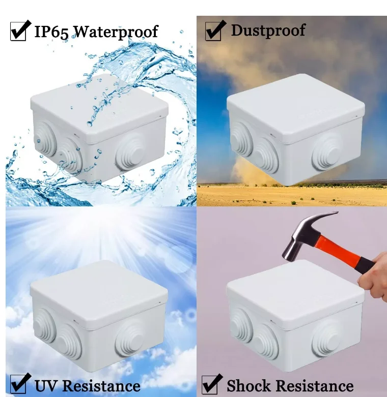 Underwater Junction Box For Pool Lights - 5.1 Inch Plastic, Waterproof, Dustproof, Replacement Electrical Enclosure For Swimming Pools
