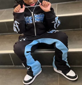 Custom Clothing Manufacturers Custom Joggers Set Unisex Cotton Oversized Hoodie and SweatPants Boys Clothing Sets