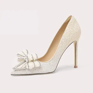 Factory Direct Selling Fashion Elegant Atmospheric White Wedding High Heels Shoes for Bride Women