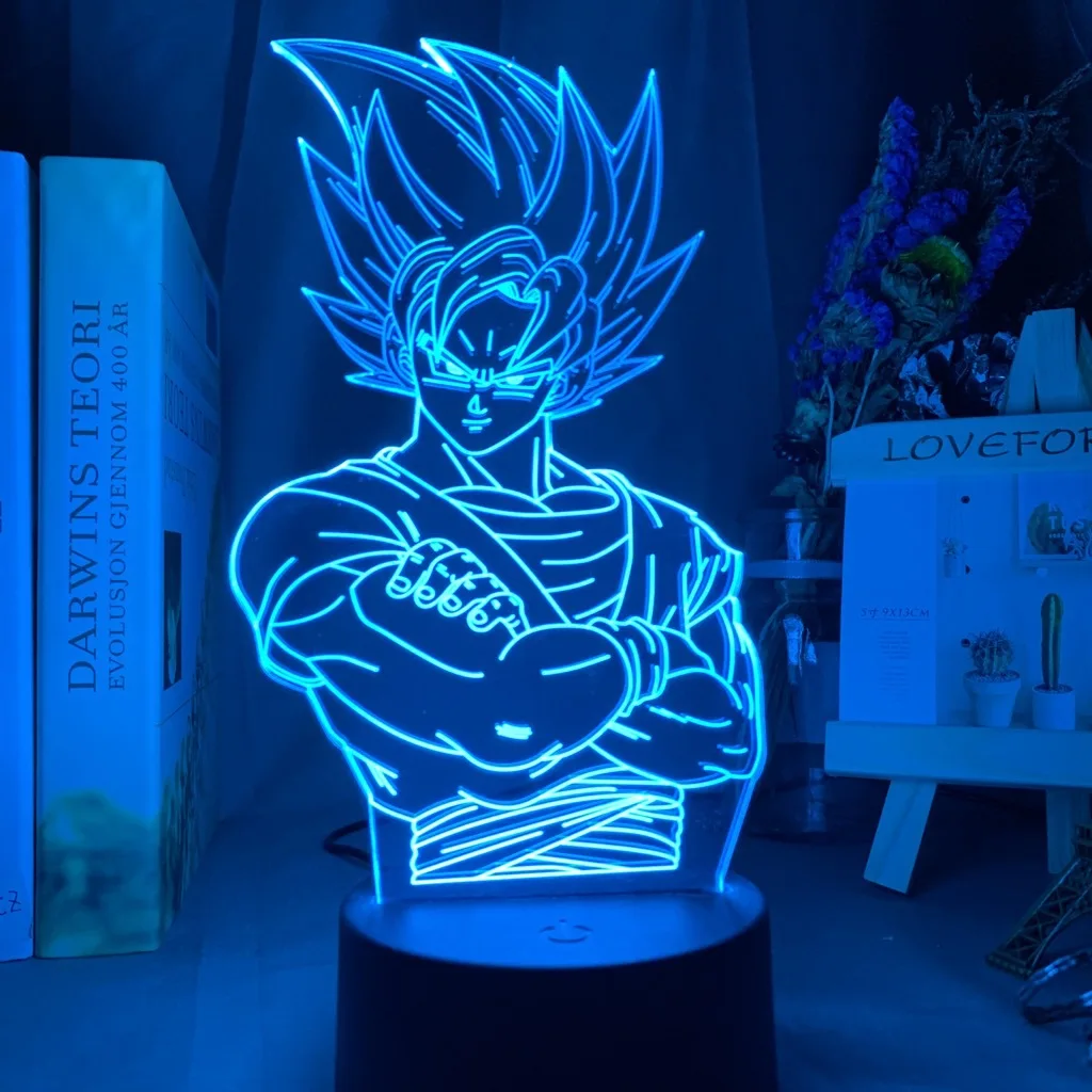 Luminária Led 3d, Vegeta, Dragon Ball Z, desenho, decoração, 16