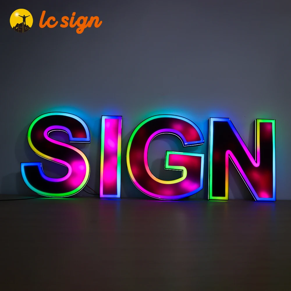 Wholesale Custom RGB Led Sign Led Illuminated Sign 3D Logo Frame Led Letter Sign Board for Wall Decor