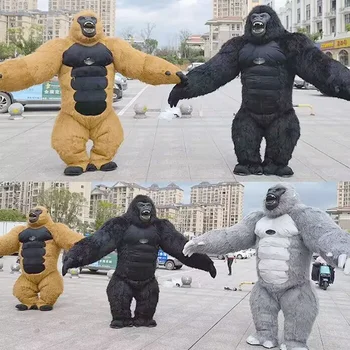 MOQ 1 PCS 2.2/2.6m New Inflatable gorilla Mascot Costume Customized king kong Halloween Anime Carnival Mascot