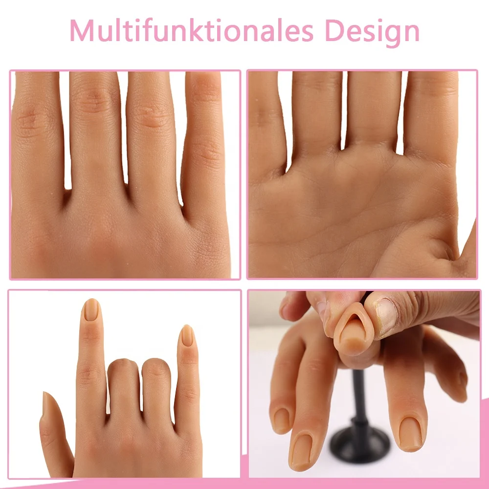 Poseable Silicone Practice Hands and fingers - 6 different skin tones
