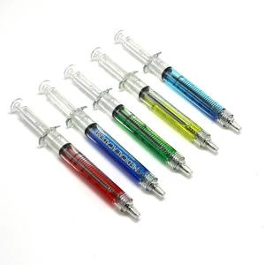 Good Quality Novelty  Promotional Gifts Customized logo Hospital Doctor Nurse Pens Syringe Shape Pen with Liquid