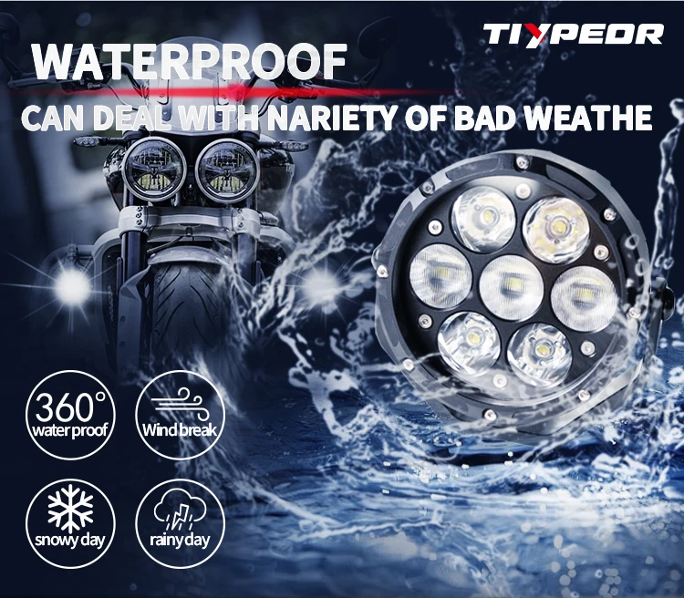 product tiypeor 70w cnc aluminum motorcycle spotlight auxiliary fog driving brighter ip68waterproof led universal lights for off road-4
