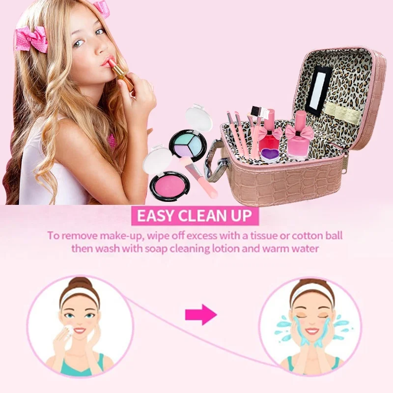 Real Makeup Set Play Toy Girl Make Up Kit Private Label Kids Cosmetics With Cosmetic  Bag - Buy Real Makeup Set Play Toy Girl Make Up Kit Private Label Kids  Cosmetics With