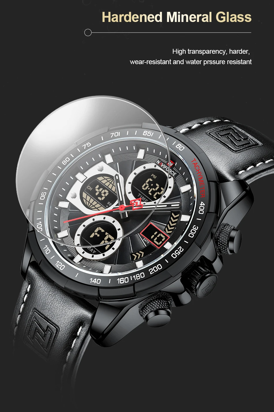 NAVIFORCE 9197 New Hottest Men's Quartz Watch Calendar Week Luminous Fashion Sport Waterproof Watch