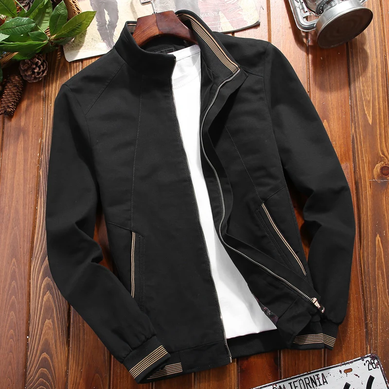 Männer Frühling Herbst männer gewaschen baumwolle plus größe dünne jugend schlank lässig baseball uniform mantel bomber jacke_voghion.com
