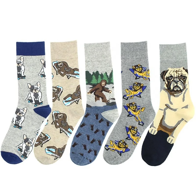Vente en gros Funky French Bulldog Animal Chaussettes Hommes