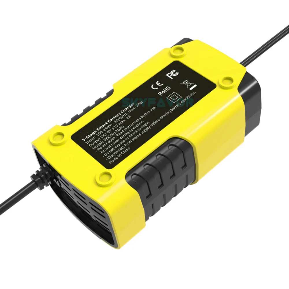 Automatic toy car motorcycle battery charger 12V 6V 2A LCD display Universal Pulse Repair lead acid battery charger with CE ROHS