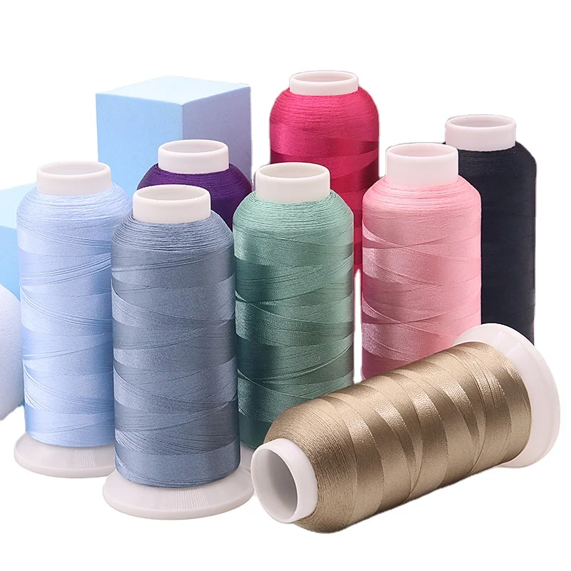Hot Sale 100% Polyester Filament Embroidery Thread 40 WT Manufacturer Supply 150D Embroidery Sewing Thread 5000m