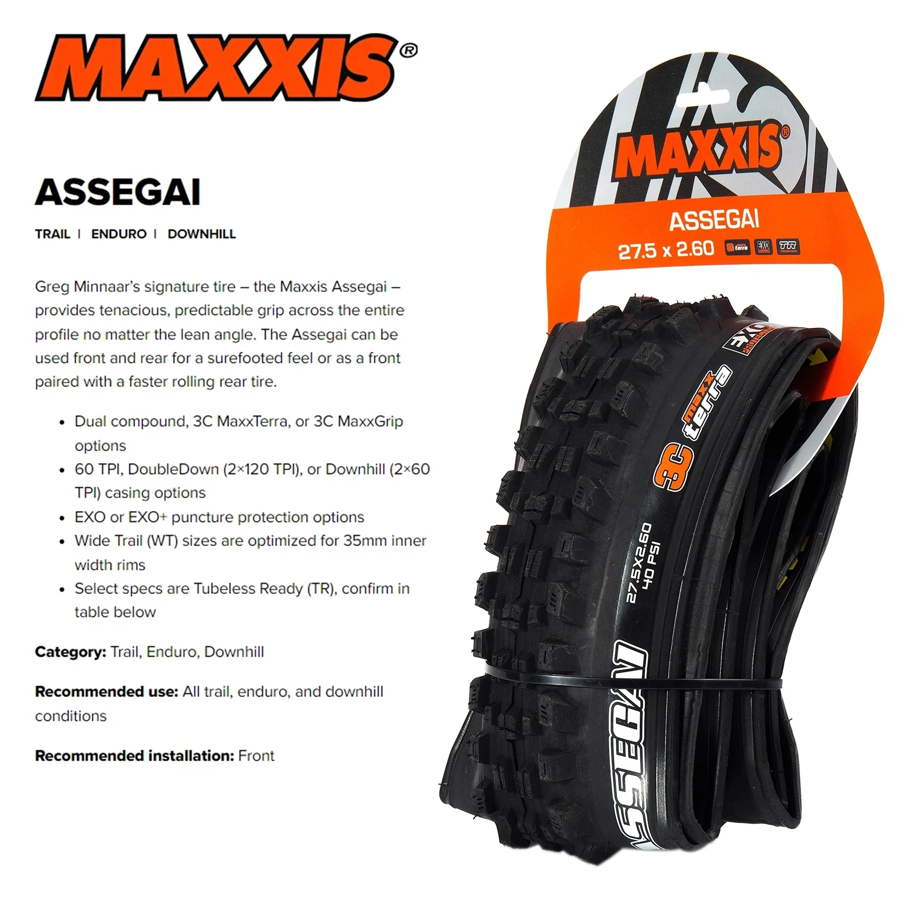 MAXXIS ASSEGAI 27.5 2本セット Maxxis Assegai 27.5