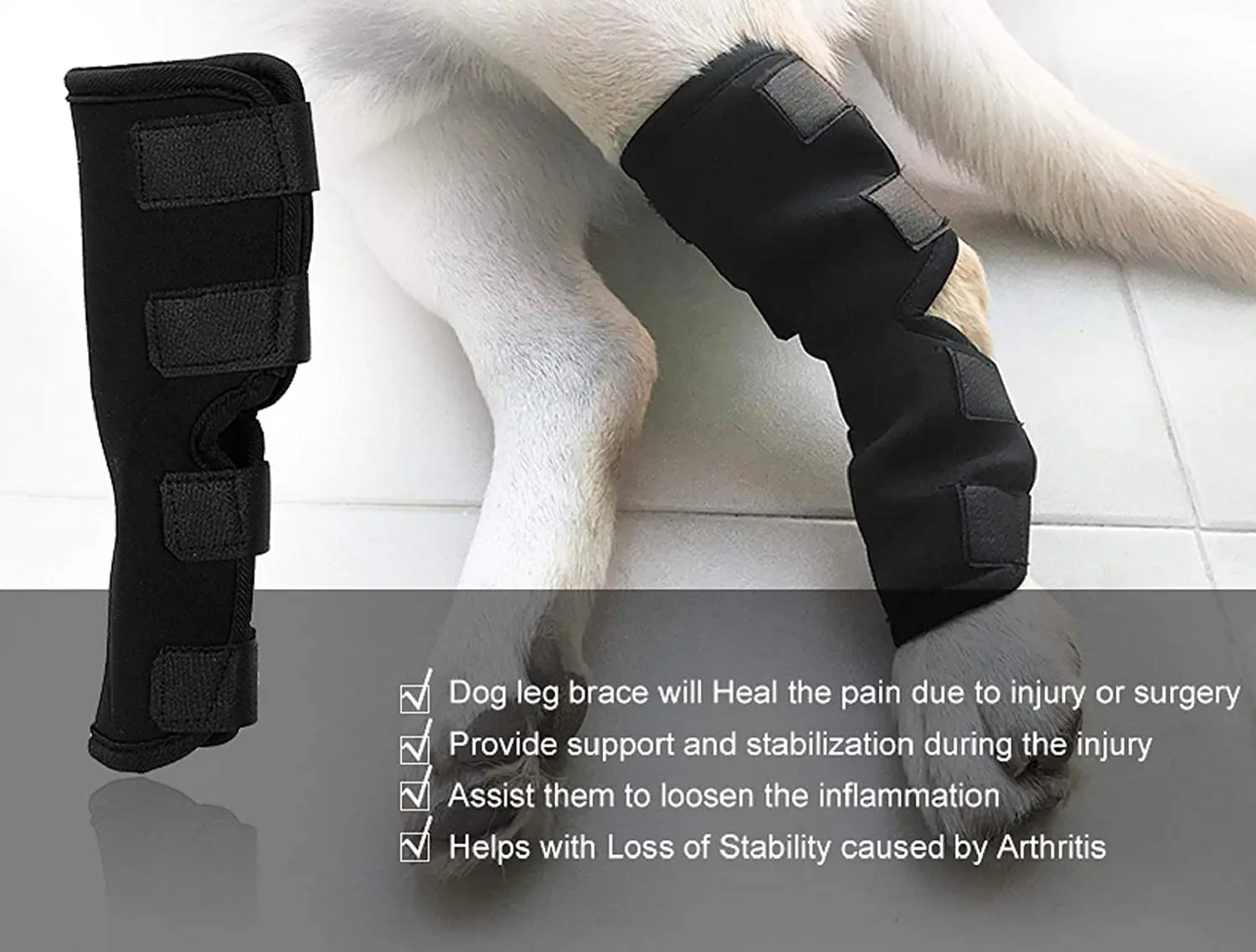 Front Leg Brace for Dogs and Cats, Dog Leg Brace for Improved Pet Mobility Sleeve for Carpal Support, Dog Leg Sleeve