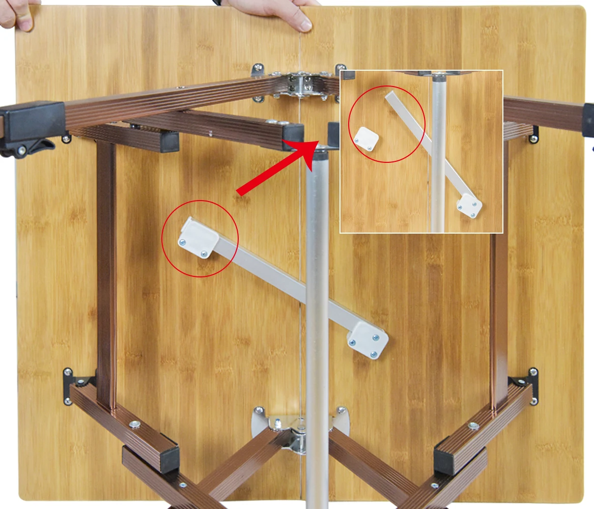 Стол для пикника из бамбука с регулируемой высотой, складной столик с алюминиевой рамкой, походный складной