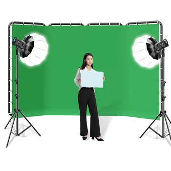 Portable Large Chromakey Green Screen Backdrop With Stand Photography Background Support System detail image