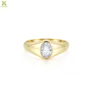 Diamond signet ring in 14k gold / custom signet ring graduation gift