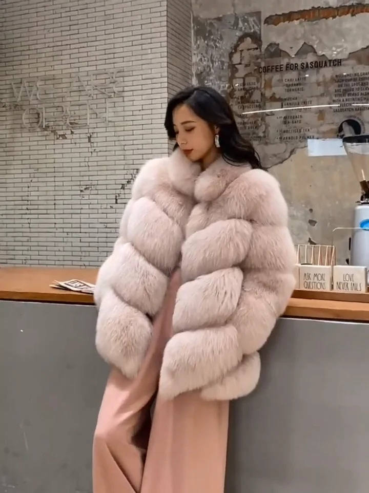 Factory Price Elegant Style Fashion Winter Real Fox Fur Coat Women