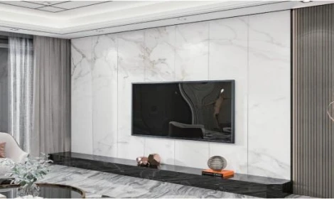 product melinco wpc fluted wall panel set marble sheet grey grille wall panel tv backdrop combination interior wall decoration-4
