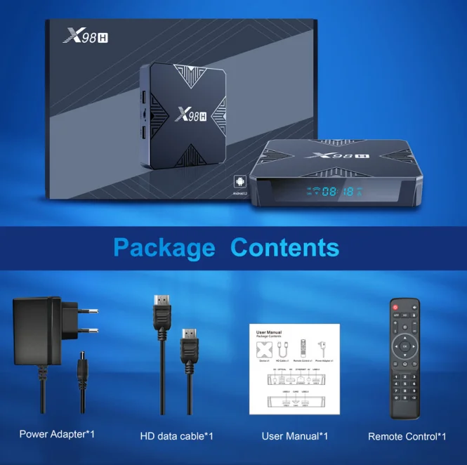 X98H Android TV Box - 4K Smart TV with 4GB RAM & 32GB Storage