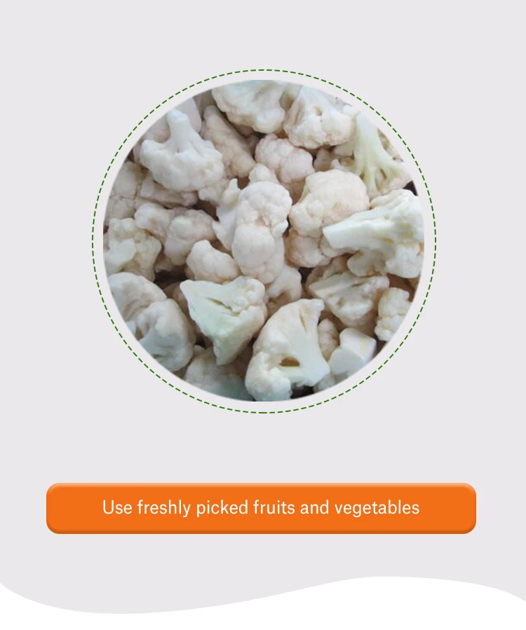 Légumes surgelés de haute qualité en vrac 10 kg Chou-fleur IQF surgelé Prix