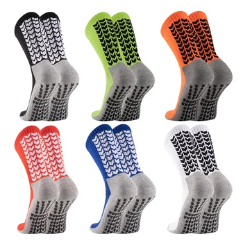 Custom Grip Socks Football Anti Slip Socks Training Sports Athletic Socks For Men Wholesale Arrow Design Pattern