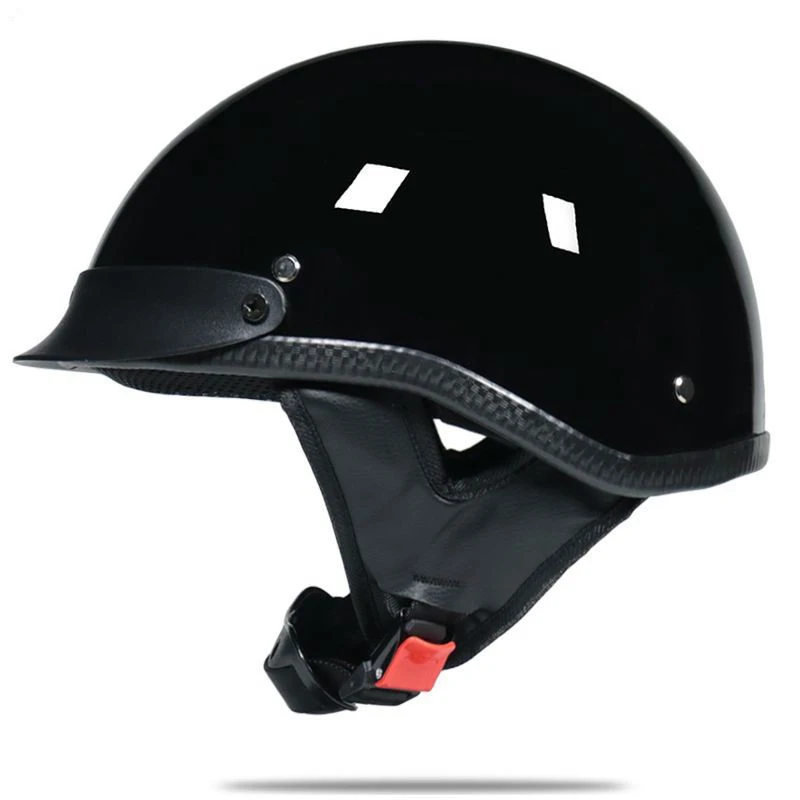 Raider Motorcycle Half Helmet DOT Approved (Matte Black), S-XL