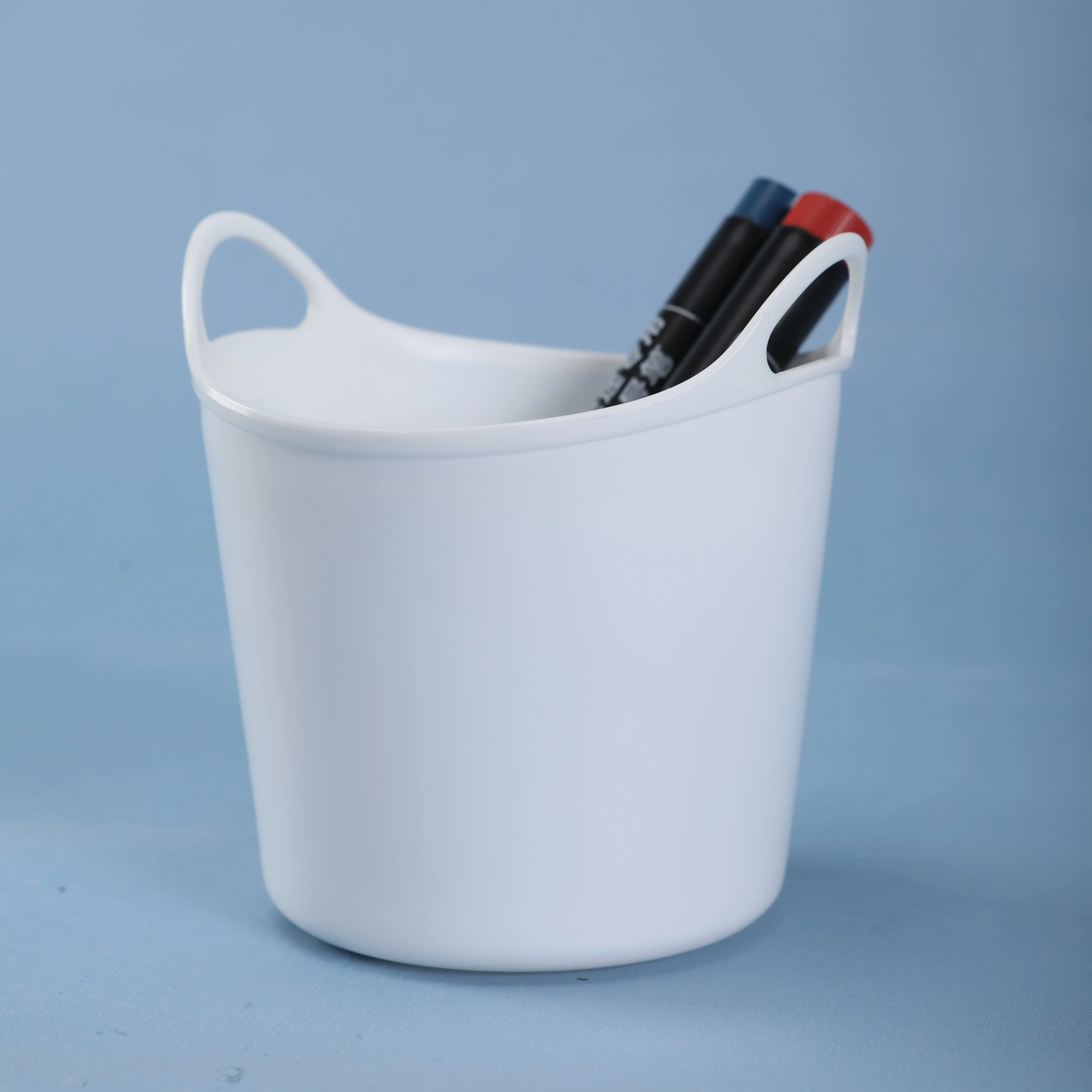 Wholesale Mini Soft PE Storage Basket Custom Color Pattern Small Desktop Office Organization Shelf for Student Pen Container