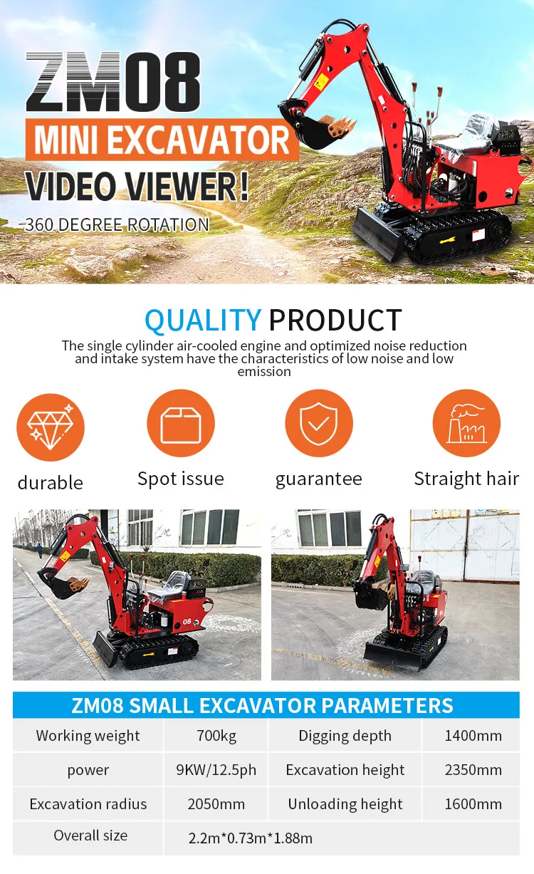 1ton Mini Excavators 0.8ton Crawler Used Excavator Machine Hot Sale ...