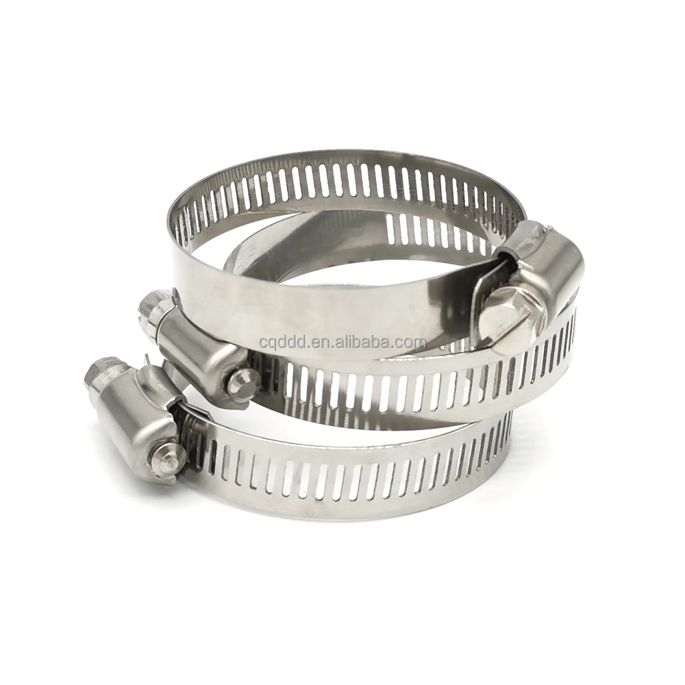 W3 201 American Type Stainless Steel Tubular Hose Clamp Worm Pipe Clip ...