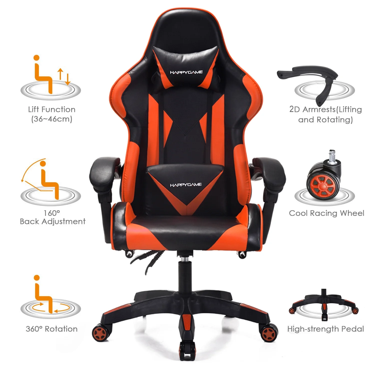 Modern Ergonomic Comfortable Leather Racing Style Silla Gamer Gaming