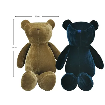 New Plush Toy Baby Comforter Teddy Bear No Eyes Stuffed Dark Blue Bears Toy Factory Wholesale