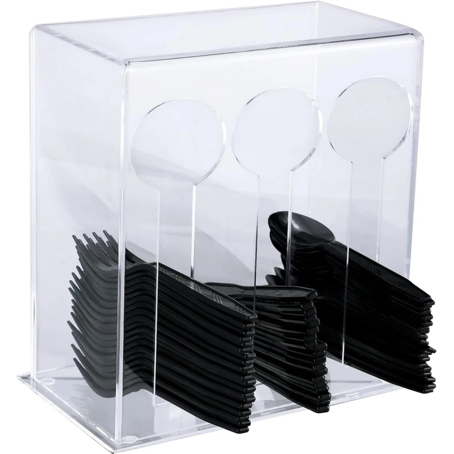 Acryl-Besteck-Organizer, Transparent – 2 Stück Mit 3 Fächern Für Messer, Gabeln, Löffel, Küchen-Ordnung