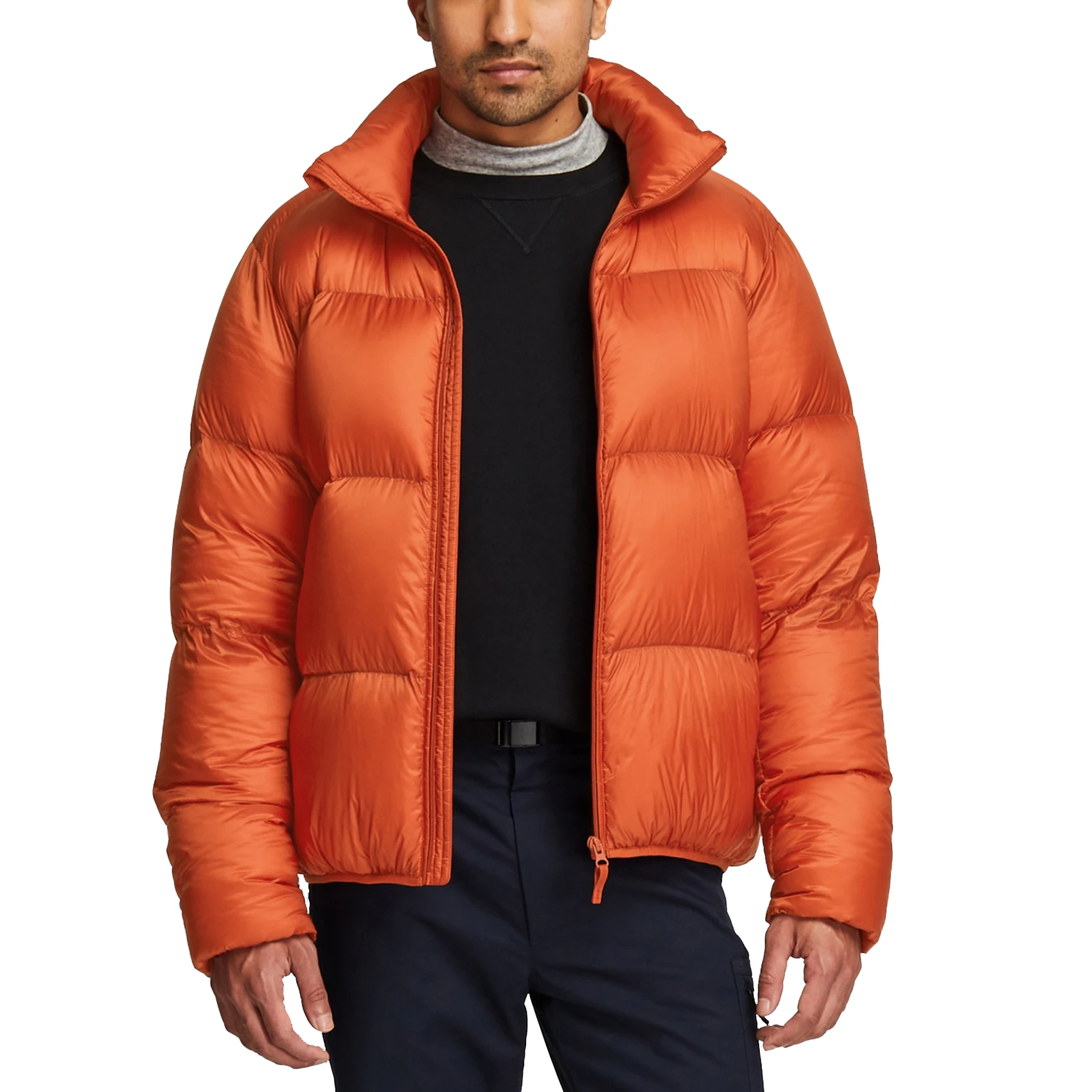 Goose Down Puffer Jacket for Men in Bomber Style