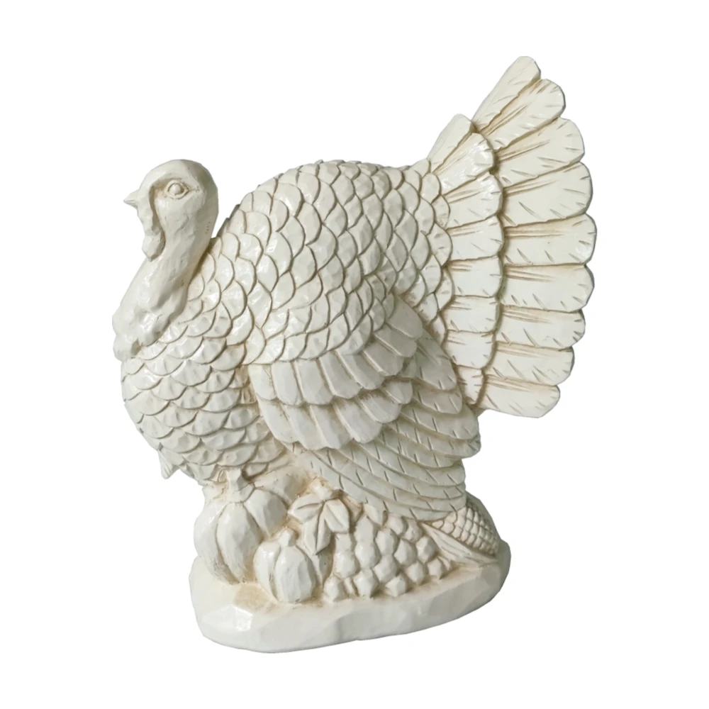 Fall Decor Gold Gilttered Resin Turkey Statue  Polyresin Turkey Sculpture