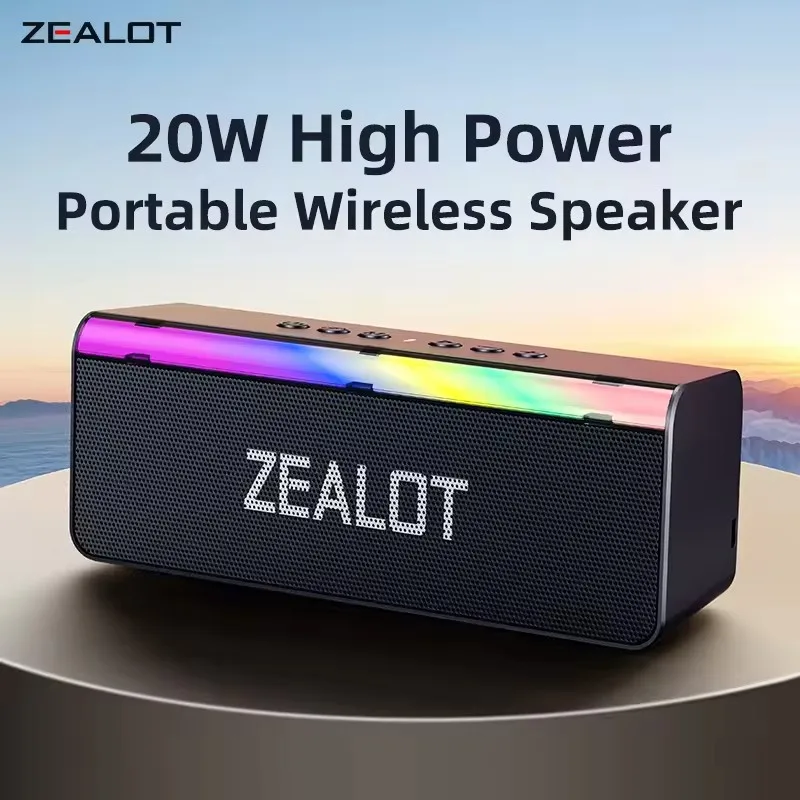 Zealot S72 - Portable Soundbar with 20W Power and LED Lights