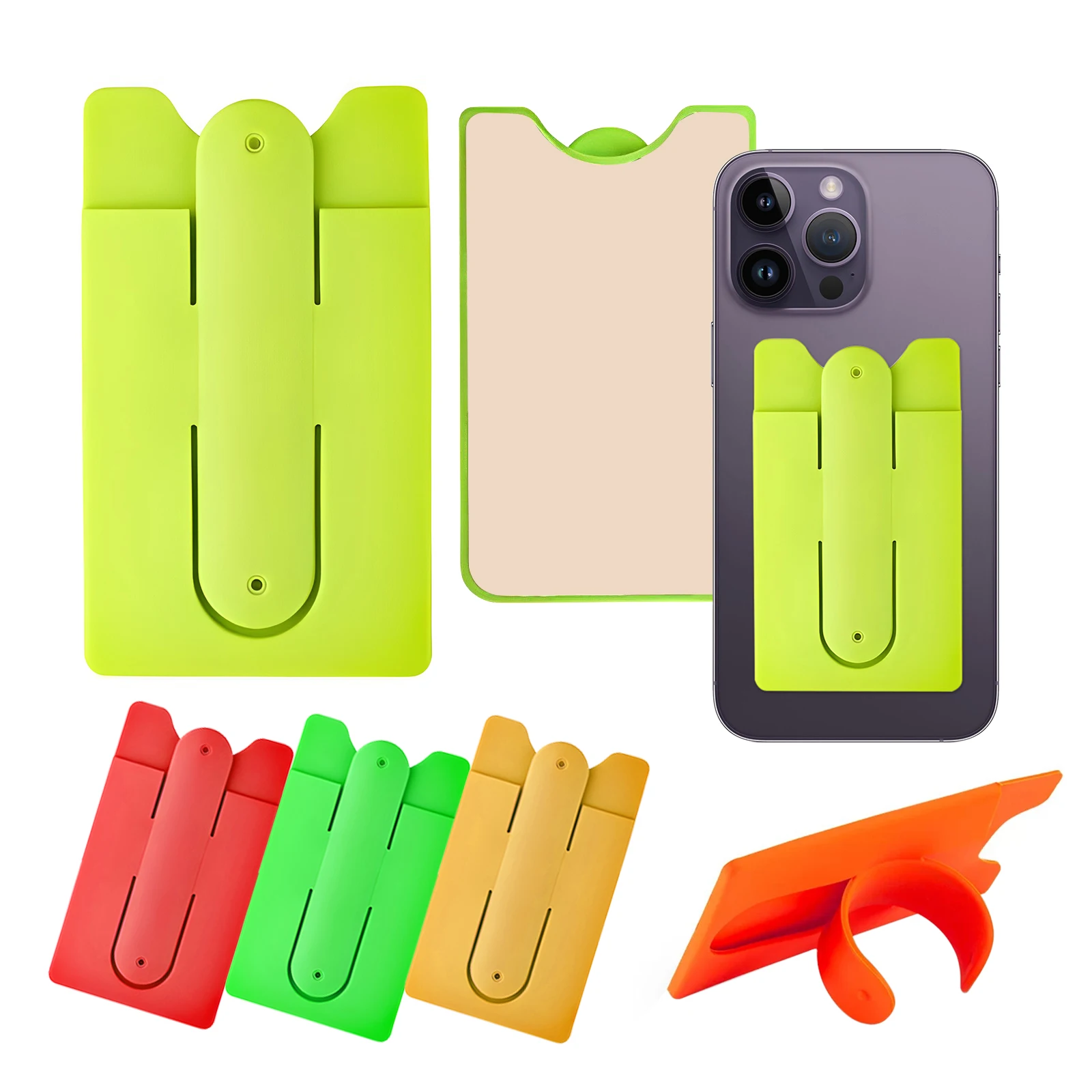 Advertising Gift Promotion Bendable Pvc Silicone Phone Card Holder Cell