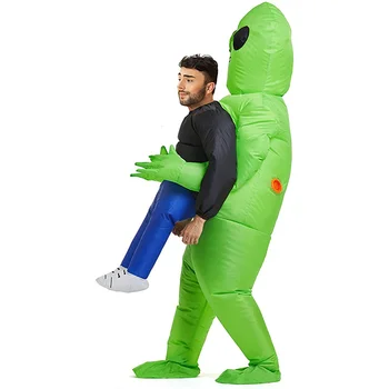 super september adult size Halloween screaming green alien inflatable costume cosplay