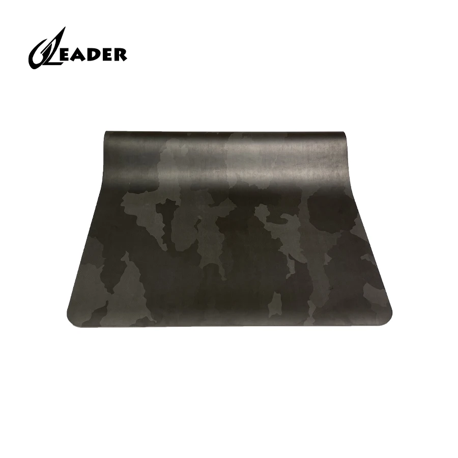 Индивидуальные дизайнерские черные коврики для йоги из полиуретана премиум класса с