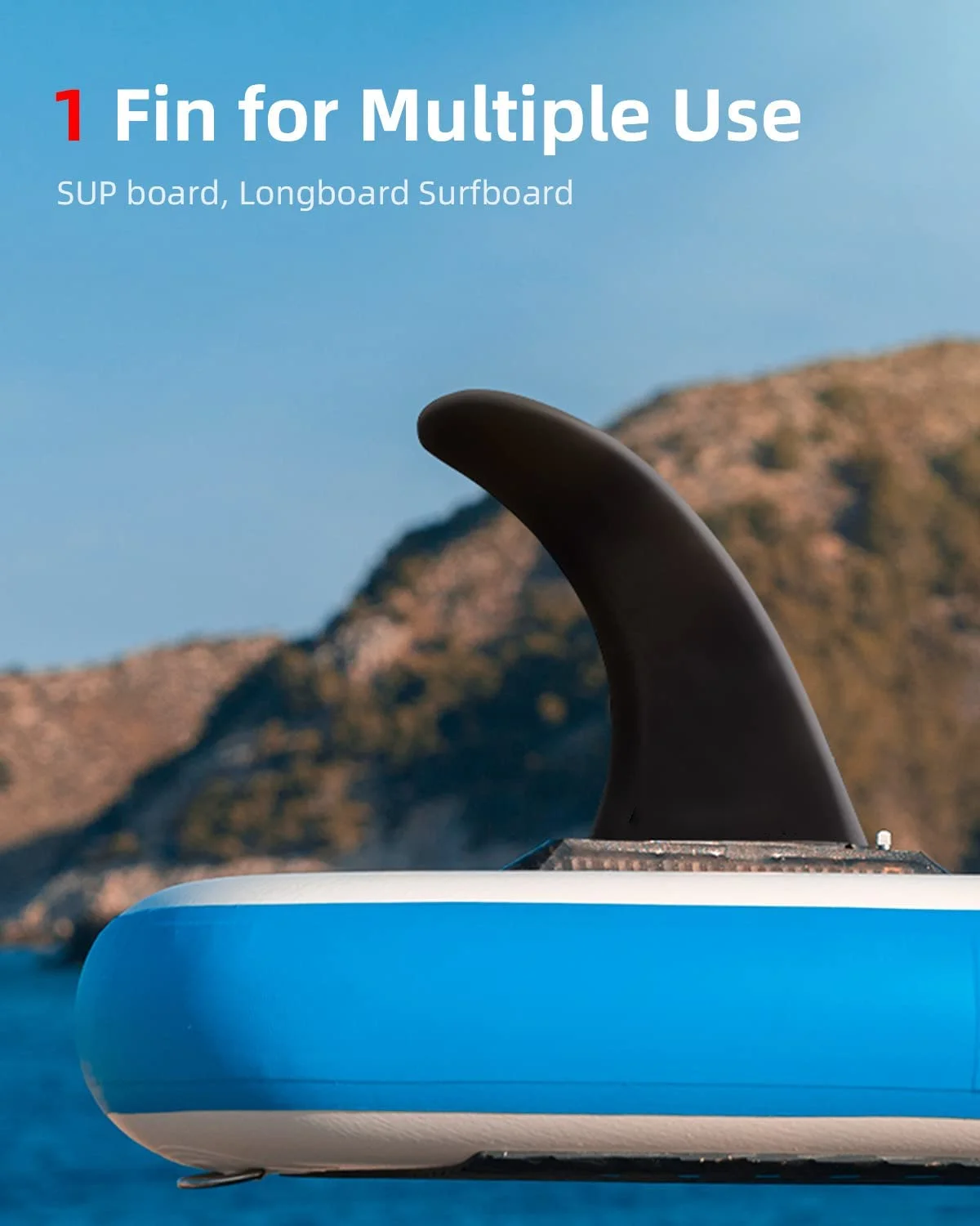 10'' Sup Single Center Fin With 1 No Tool Fin Screw Fiberglass