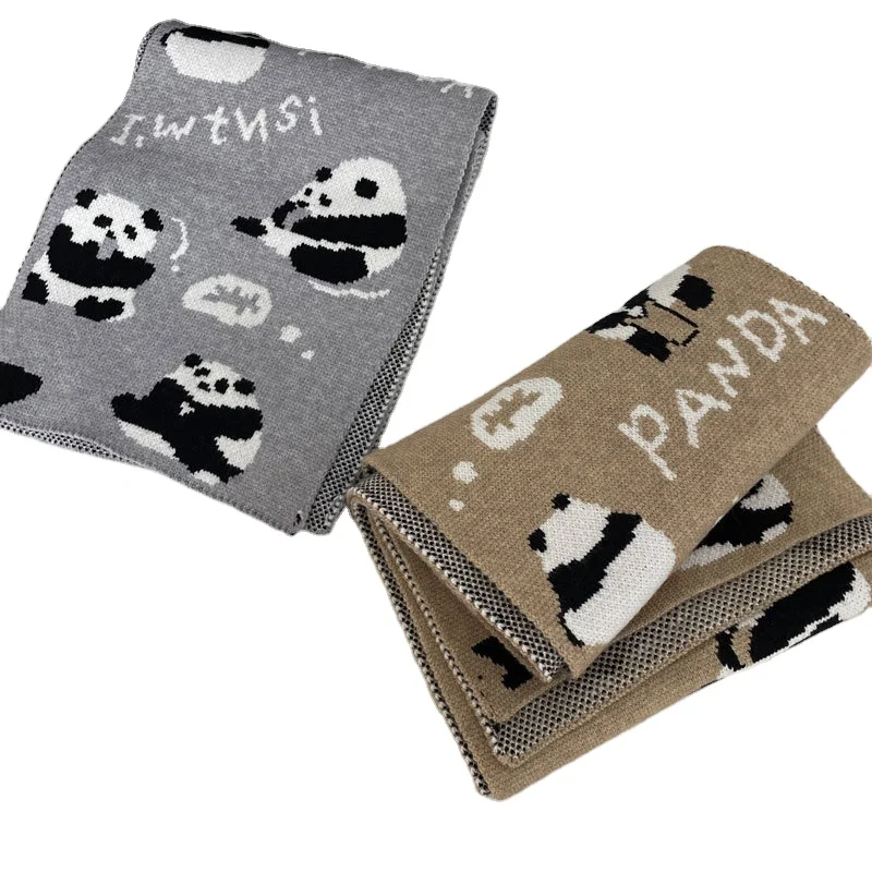 Оптовая продажа шерстяные шарфы с мультяшными героями модные теплые женские Симпатичные Жаккардовые вязаный зимний шарф пандой