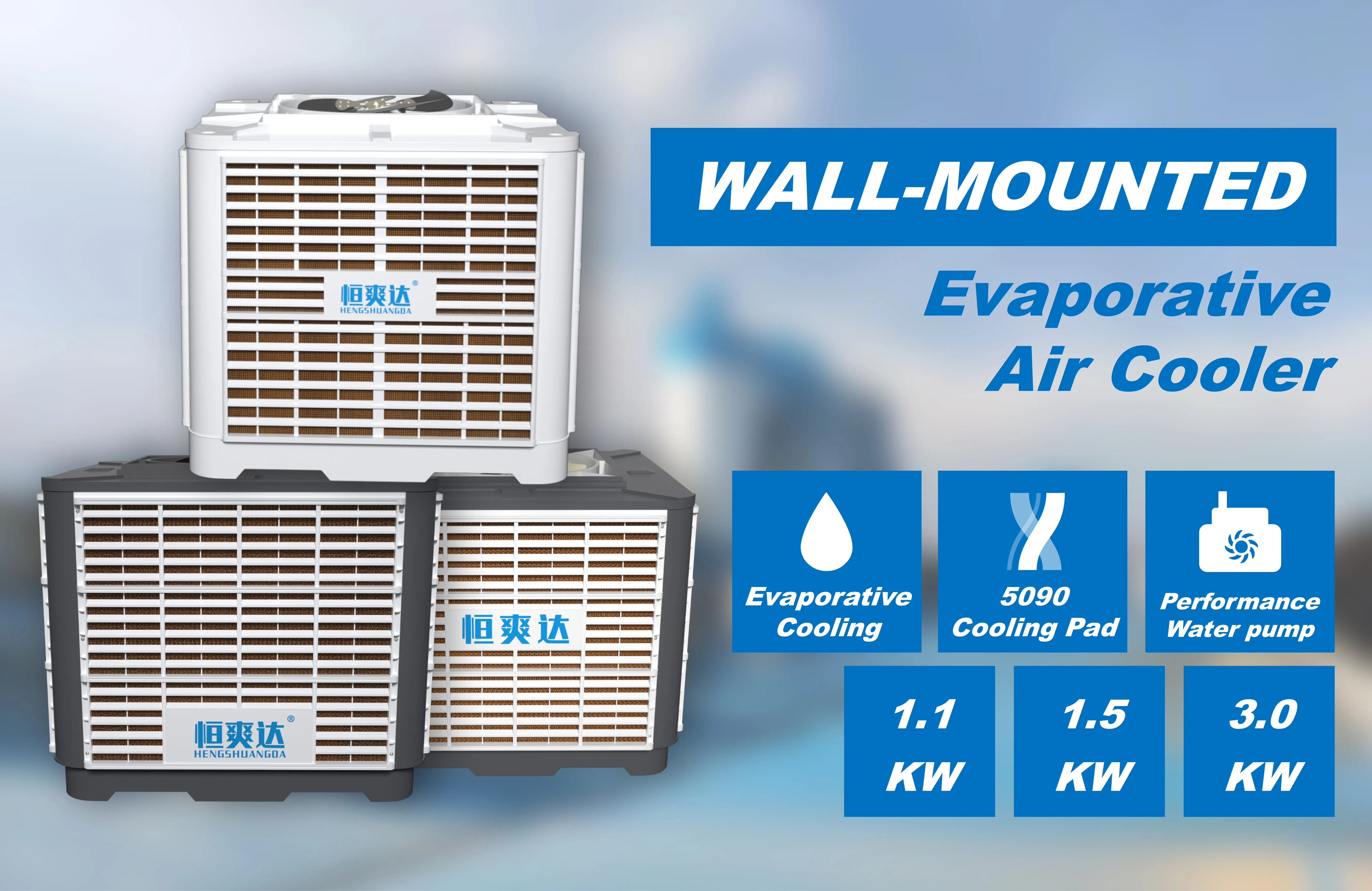 Power Saving Evaporative Air Cooler Axial Fan Evaporative Air Cooler